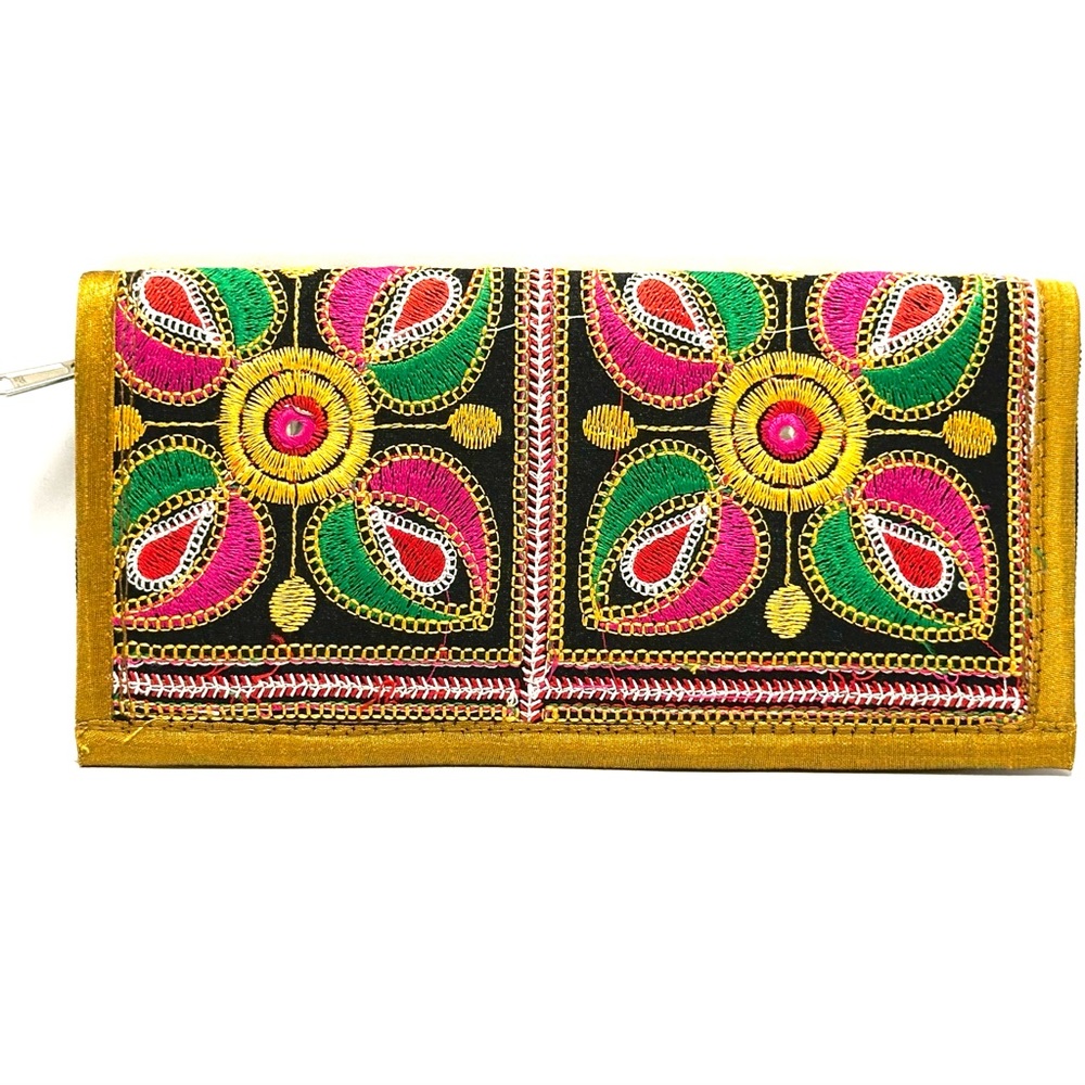 Embroidered Multicolor Women’s Clutch Wallet